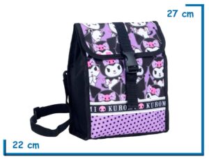 LUNCHERA CON SOLAPA KUROMI VIOLETA MUCHAS KUROMIS