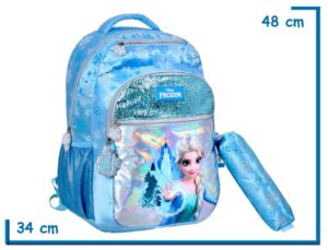 MOCHILA ESPALDA 18'' FROZEN ELSA ICE MAGIC CON CARTUCHERA
