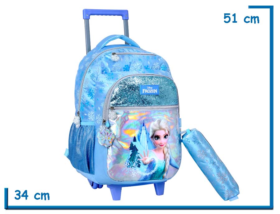 MOCHILA CARRO 18” FROZEN ELSA ICE MAGIC CON CARTUCHERA