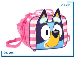LUNCHERA BLUEY ROSA RAYAS Y CARA