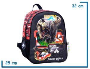 MOCHILA ESPALDA 12'' JURASSIC WORLD ROJA DEFEND TERRITORY