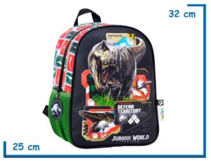 MOCHILA ESPALDA 12'' JURASSIC WORLD VERDE DEFEND TERRITORY