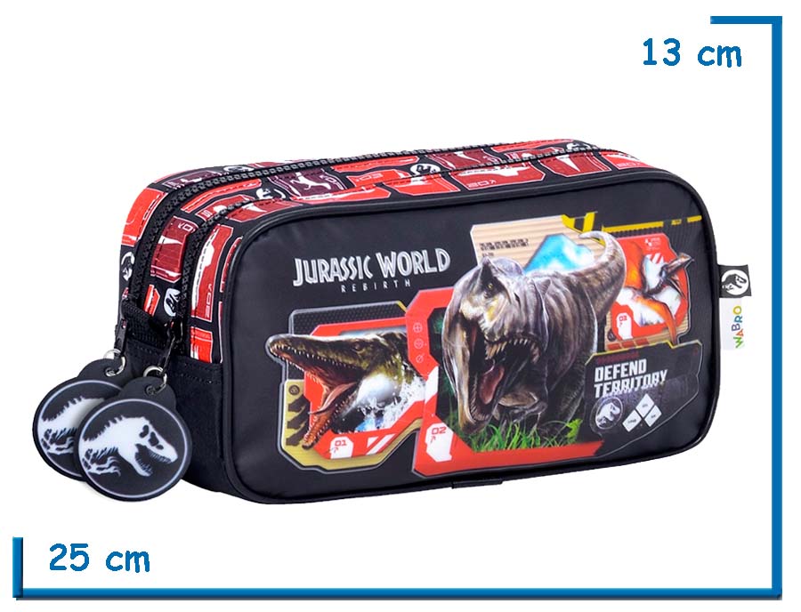PORTALAPIZ DOBLE JURASSIC WORLD ROJO DEFEND TERRITORY