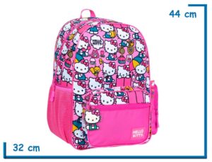 MOCHILA ESPALDA 17'' HELLO KITTY ROSA MUCHAS KITTYS
