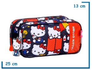 PORTALAPIZ DOBLE HELLO KITTY NEGRO MUCHAS KITTYS