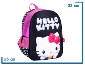 MOCHILA ESPALDA 12'' HELLO KITTY NEGRA HELLO KITTY RELIEVE