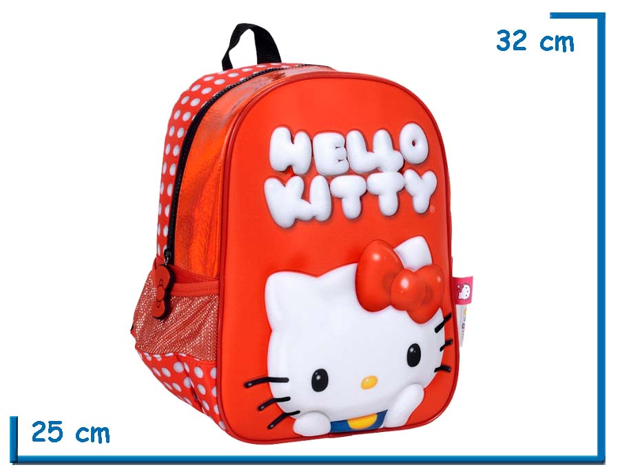 MOCHILA ESPALDA 12” HELLO KITTY ROJA HELLO KITTY RELIEVE