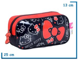 PORTALAPIZ SIMPLE HELLO KITTY ROJO Y NEGRO MOÑO