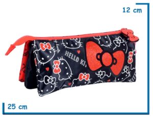 PORTALAPIZ TRIANGULAR SIMPLE HELLO KITTY ROJO Y NEGRO MOÑO