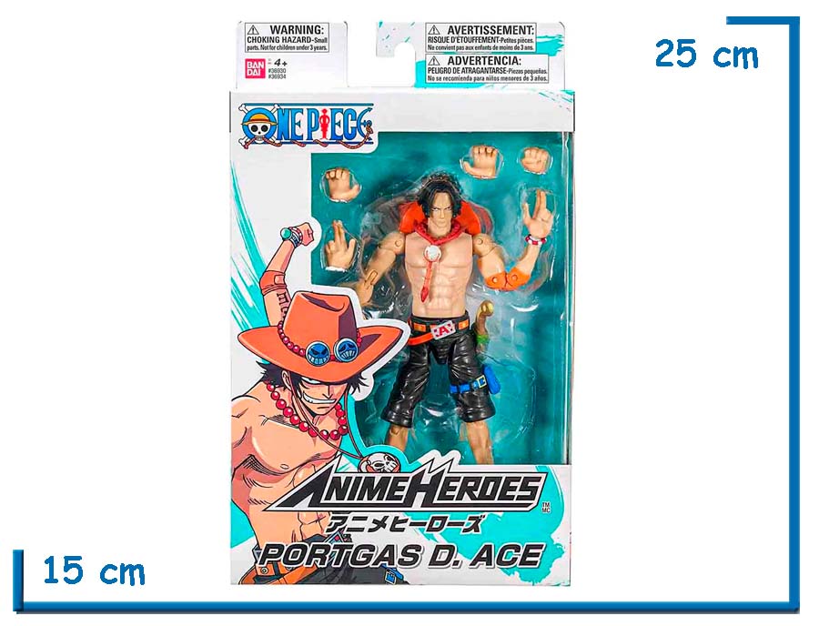 BANDAI PORTGAS D. ACE ONE PIECE ANIME HEROES 17CM