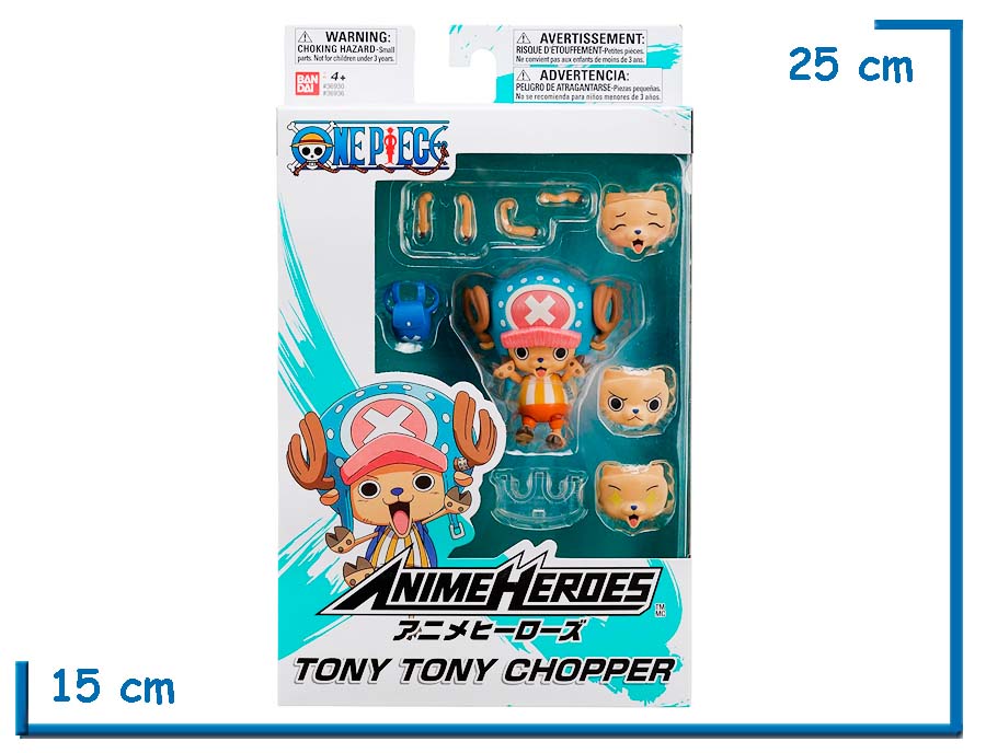 BANDAI TONY TONY CHOPPER ONE PIECE ANIME HEROES 17CM