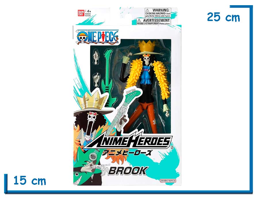 BANDAI BROOK ONE PIECE ANIME HEROES 17CM