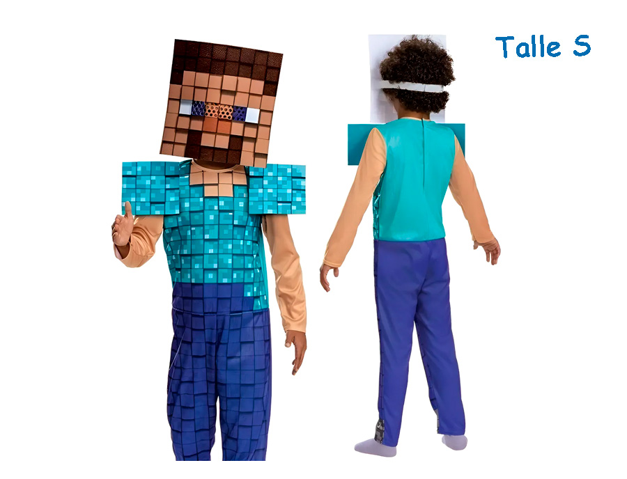 DISFRAZ TALLE S STEVE MINECRAFT