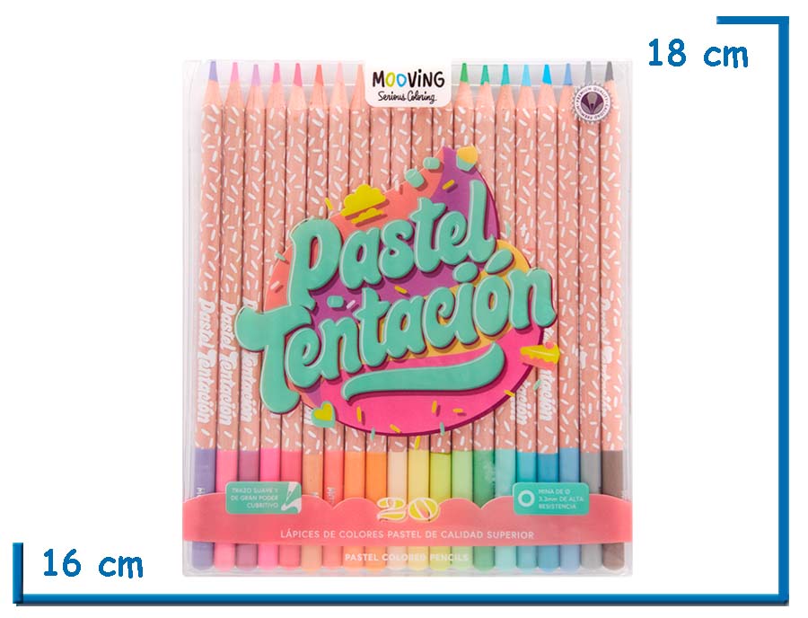 MOOVING PASTEL TENTACION LAPICES DE COLORES PASTEL X20