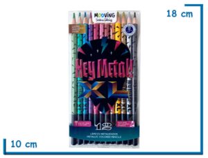 MOOVING HEY METAL! XL LAPICES METALIZADOS DE COLORES X12