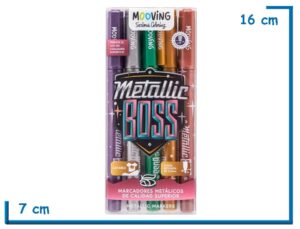 MOOVING METALLIC BOSS MARCADORES METALICOS X5