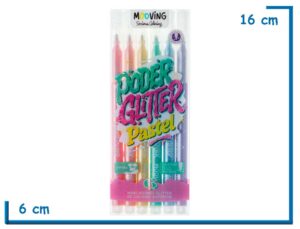 MOOVING PODER GLITTER PASTEL MARCADORES GLITTER X6