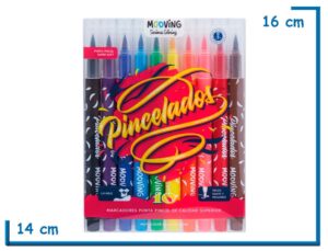 MOOVING PINCELADOS MARCADORES PUNTA PINCEL X10
