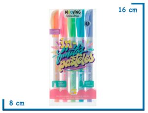 MOOVING FINITOS LUMINOSOS MICROFIBRAS DE COLORES PASTEL X5