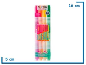 MOOVING DUPLA IDEAL RESALTADORES NEON Y PASTEL X4