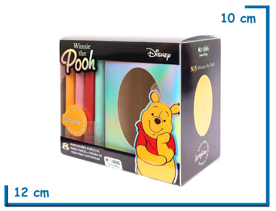 MOOVING WINNIE THE POOH FIGURA DE YESO CON 8 MARCADORES