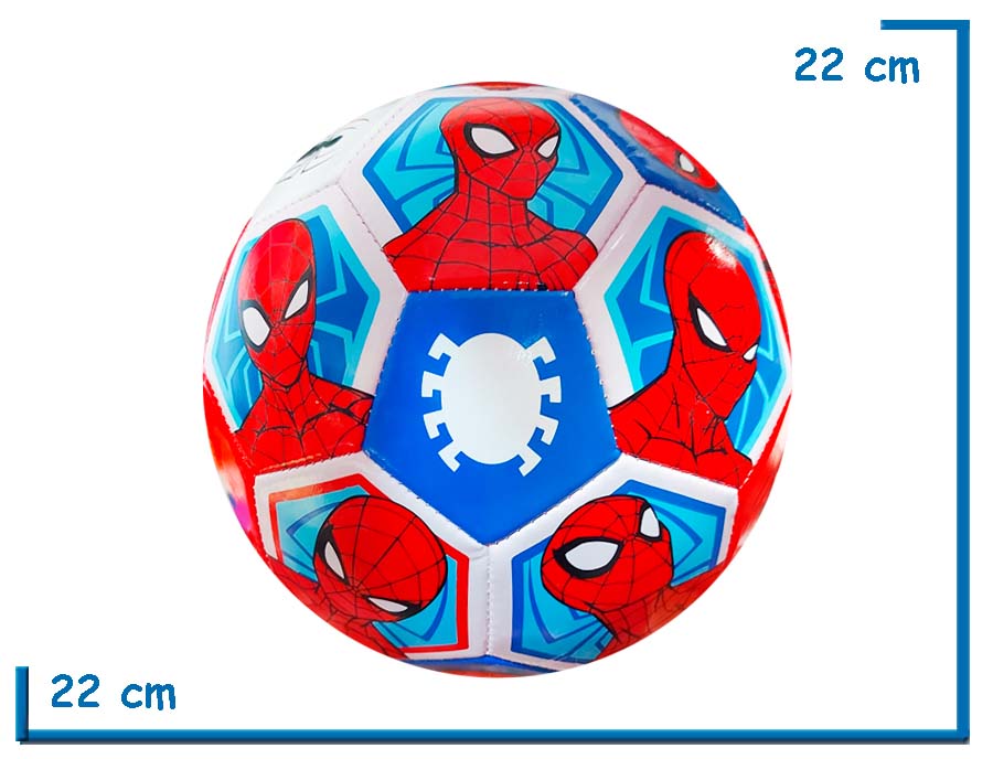 PELOTA DE CUERO Nø5 MARVEL SPIDER-MAN CARAS  BLANCA AZUL Y ROJA