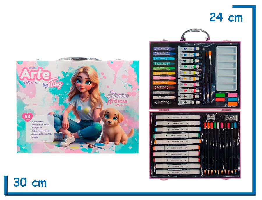TINY SET DE ARTE MASCOTA MALETIN 53PZS