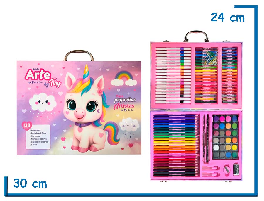 TINY SET DE ARTE UNICORNIO MALETIN 128PZS