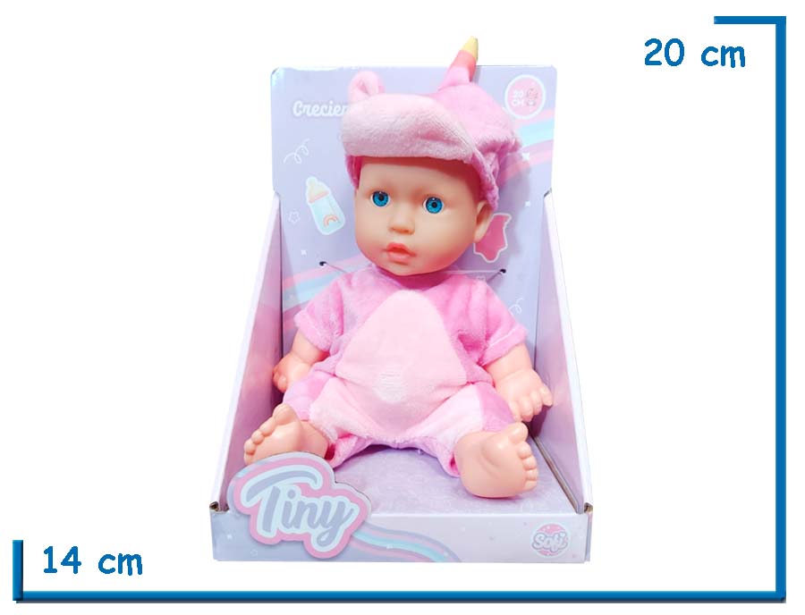 TINY BABY BEBE GORRO UNICORNIO ROSA 20CM