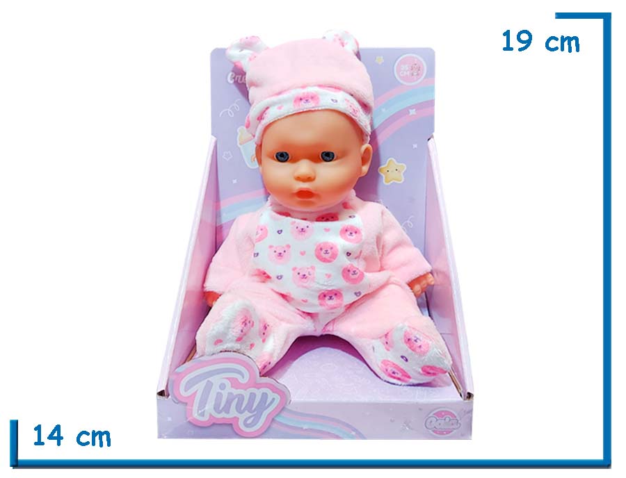 TINY BABY BEBE ROPITA ROSA OSITOS 20CM