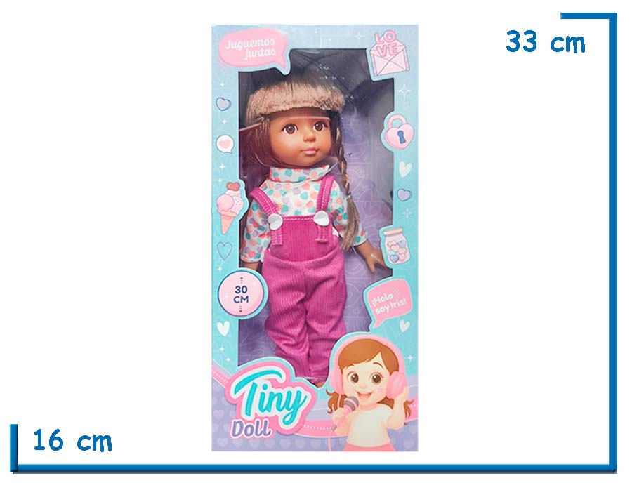 TINY DOLL MUÑECA JARDINERO PURPURA 30CM