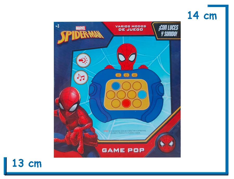 SPIDER-MAN GAME POP BOTONES CIRCULARES CON LUZ Y SONIDO