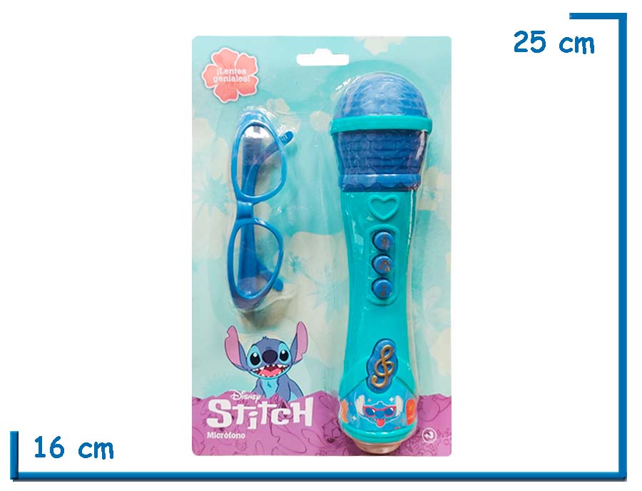 STITCH MICROFONO AZUL A PILAS CON LENTES