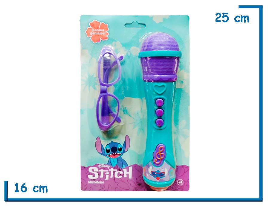 STITCH MICROFONO VIOLETA A PILAS CON LENTES