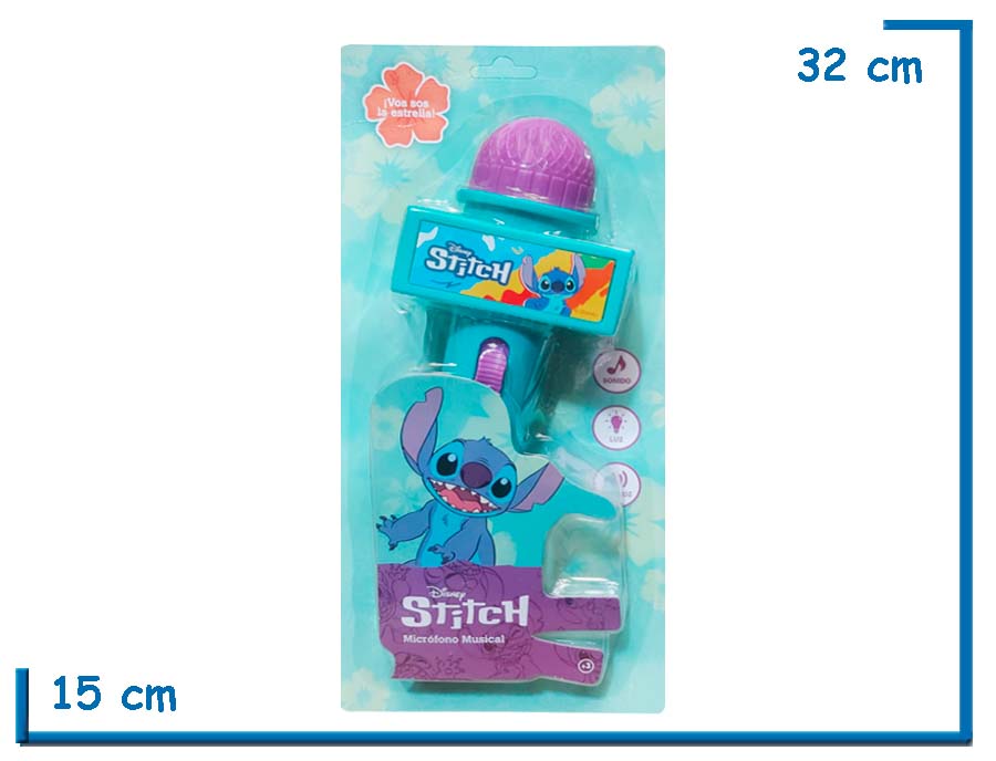 STITCH MICROFONO MUSICAL TURQUESA A PILAS