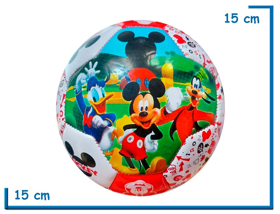 PELOTA DE CUERO N§2 MICKEY Y AMIGOS BLANCA Y ROJA