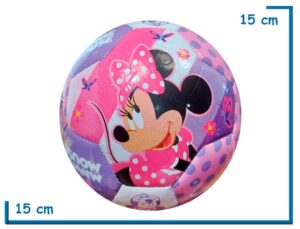 PELOTA DE CUERO N§2 MINNIE MARIPOSAS BLANCA VIOLETA Y ROSA