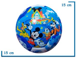 PELOTA DE CUERO N§2 MICKEY Y AMIGOS CELESTE BLANCA Y AZUL