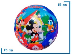 PELOTA DE CUERO N§2 MICKEY Y AMIGOS ROJA Y AZUL