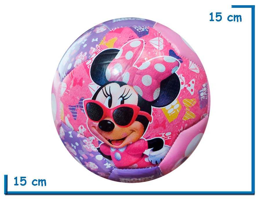 PELOTA DE CUERO N§2 MINNIE GAFAS VIOLETA Y ROSA