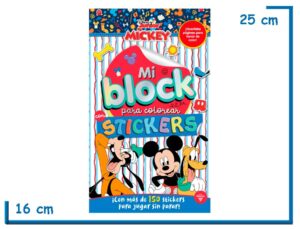 MI BLOCK PARA COLOREAR CON STICKERS DISNEY JR MICKEY