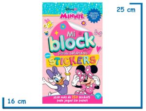 MI BLOCK PARA COLOREAR CON STICKERS DISNEY JR MINNIE
