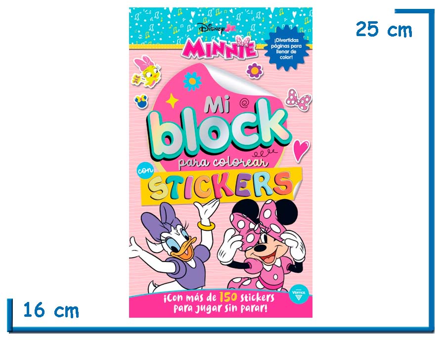 MI BLOCK PARA COLOREAR CON STICKERS DISNEY JR MINNIE