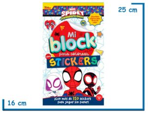 MI BLOCK PARA COLOREAR CON STICKERS SPIDEY AF