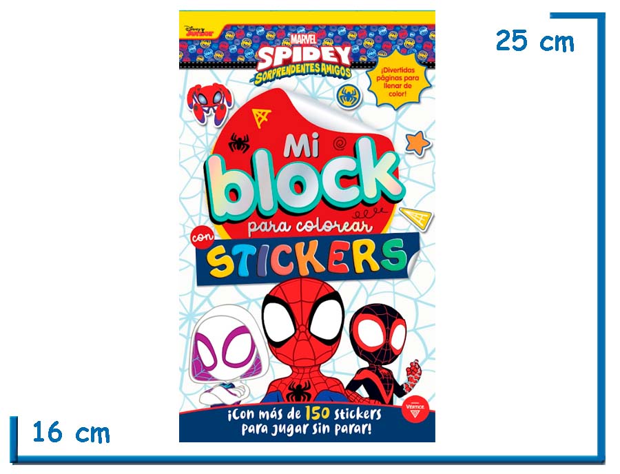 MI BLOCK PARA COLOREAR CON STICKERS SPIDEY AF