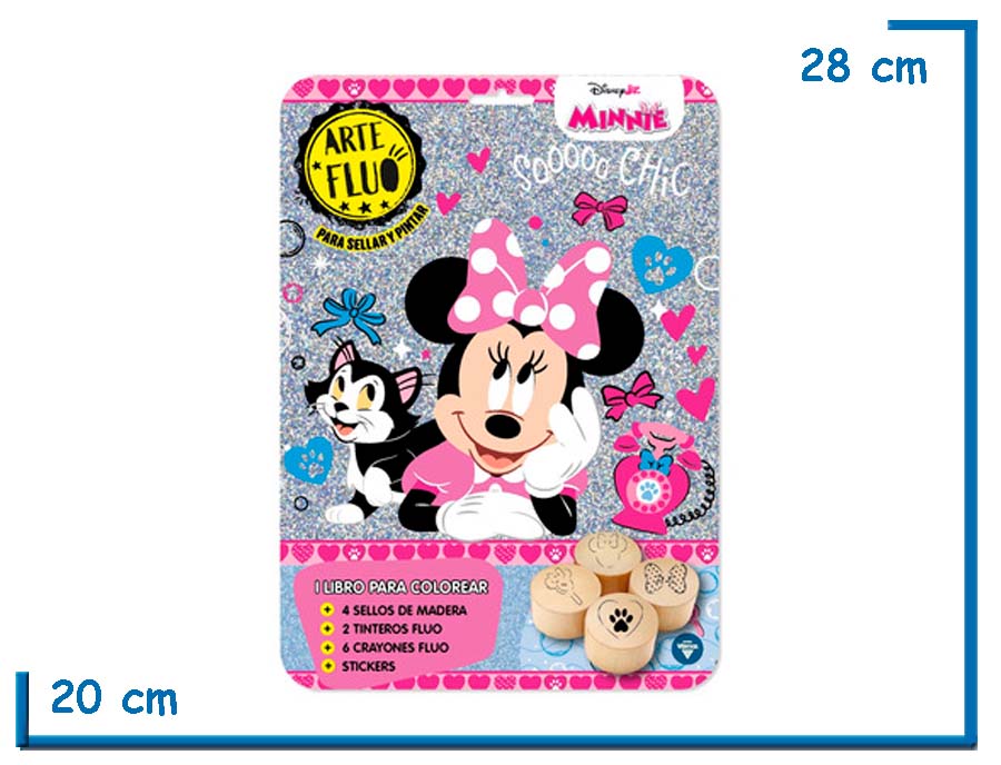 ARTE FLUO PARA SELLAR Y PINTAR DISNEY JR MINNIE
