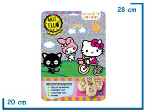 ARTE FLUO PARA SELLAR Y PINTAR HELLO KITTY AND FRIENDS