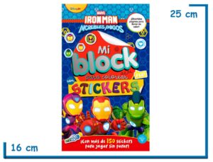 MI BLOCK PARA COLOREAR CON STICKERS IRON MAN AF