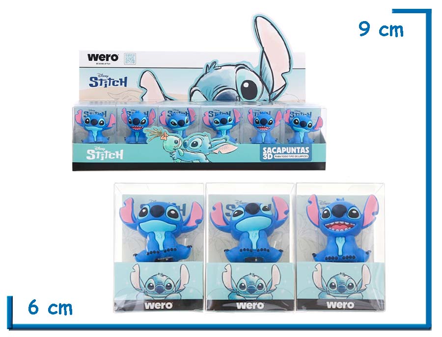 STITCH SACAPUNTAS 3D 3 MODELOS SURTIDO