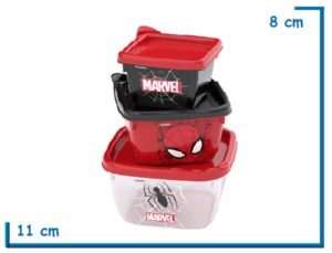 SPIDER-MAN RECIPIENTES X3 PIEZAS
